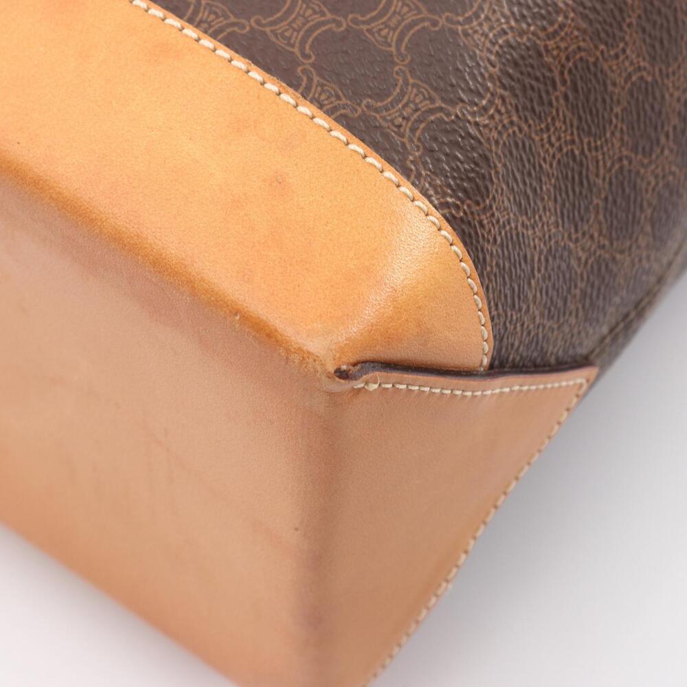 Celine Canvas Handbag Macadam Brown Leather - Picture 7 of 9